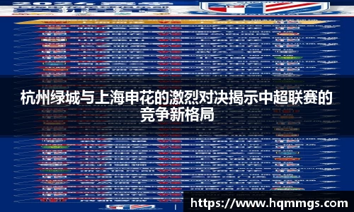 杭州绿城与上海申花的激烈对决揭示中超联赛的竞争新格局